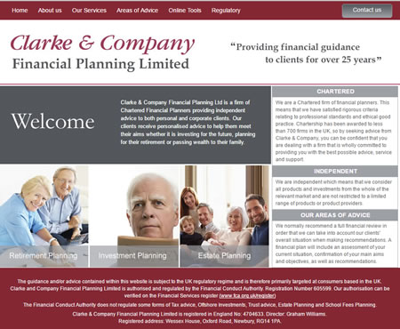An example of a website for a Financial Planner