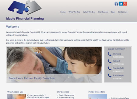 Financial Advisor Web Design Maple Financial Planning