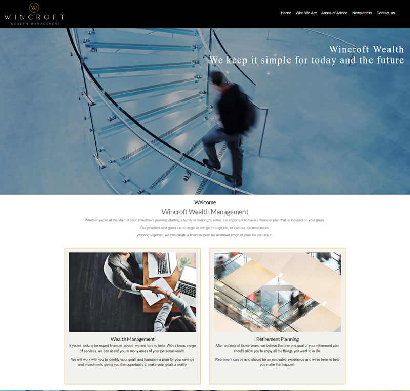Wincroft Wealth - a stunning new website design for a moder financialplanner
